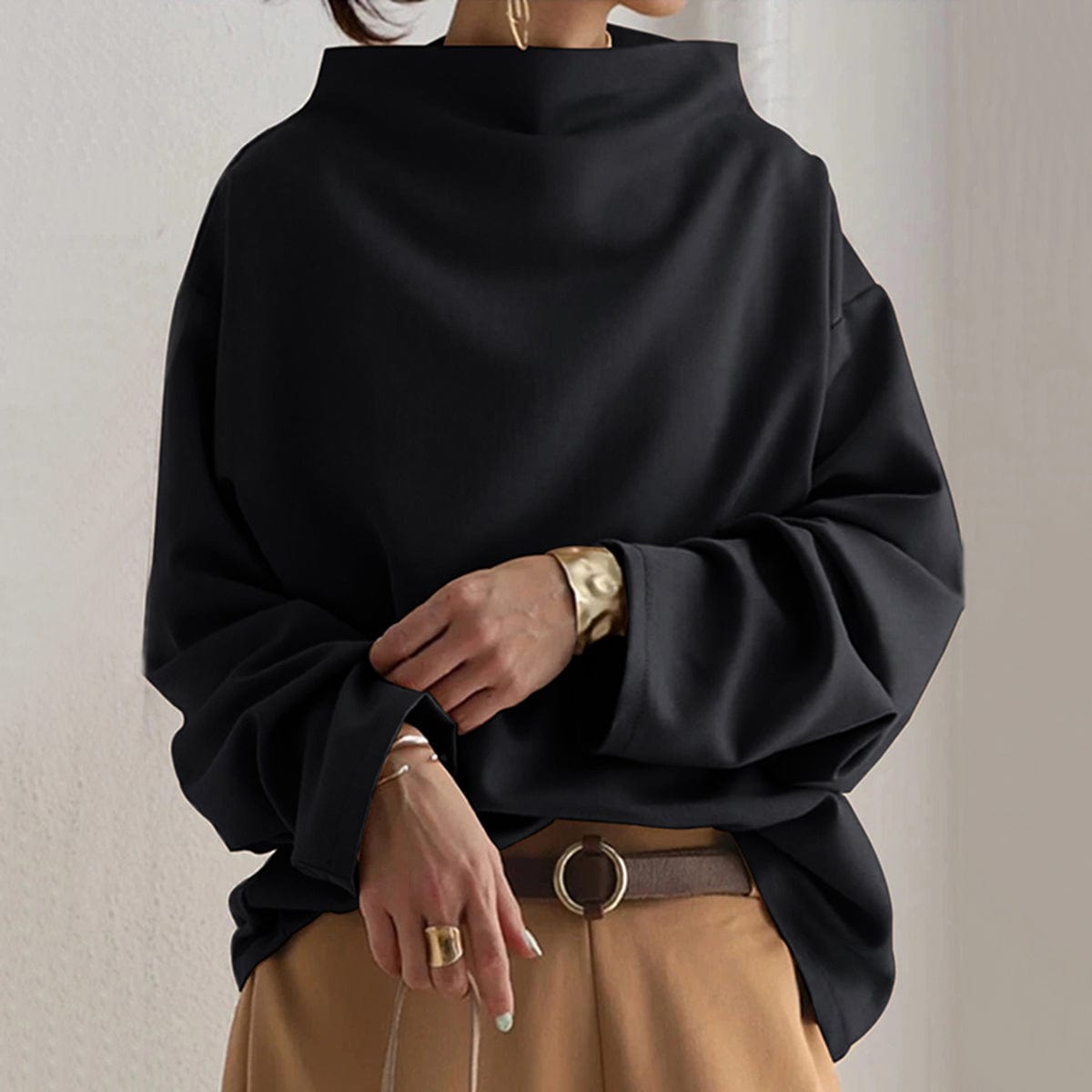 Tessa | Women’s Mock Neck Top with Relaxed Fit