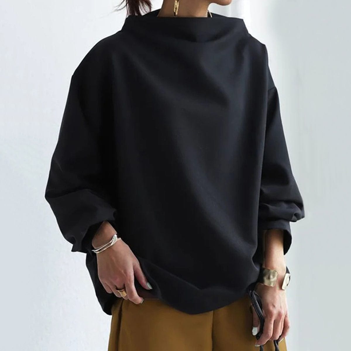 Tessa | Women’s Mock Neck Top with Relaxed Fit