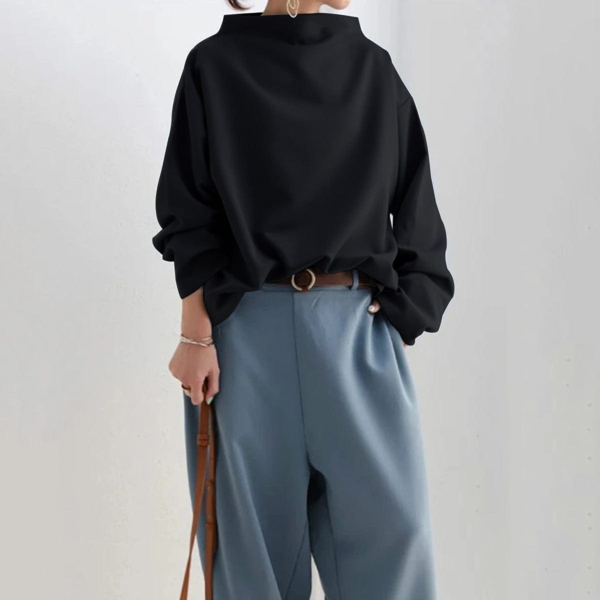 Tessa | Women’s Mock Neck Top with Relaxed Fit