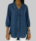 Tessa | Women’s V-Neck Blouse with Ruffle