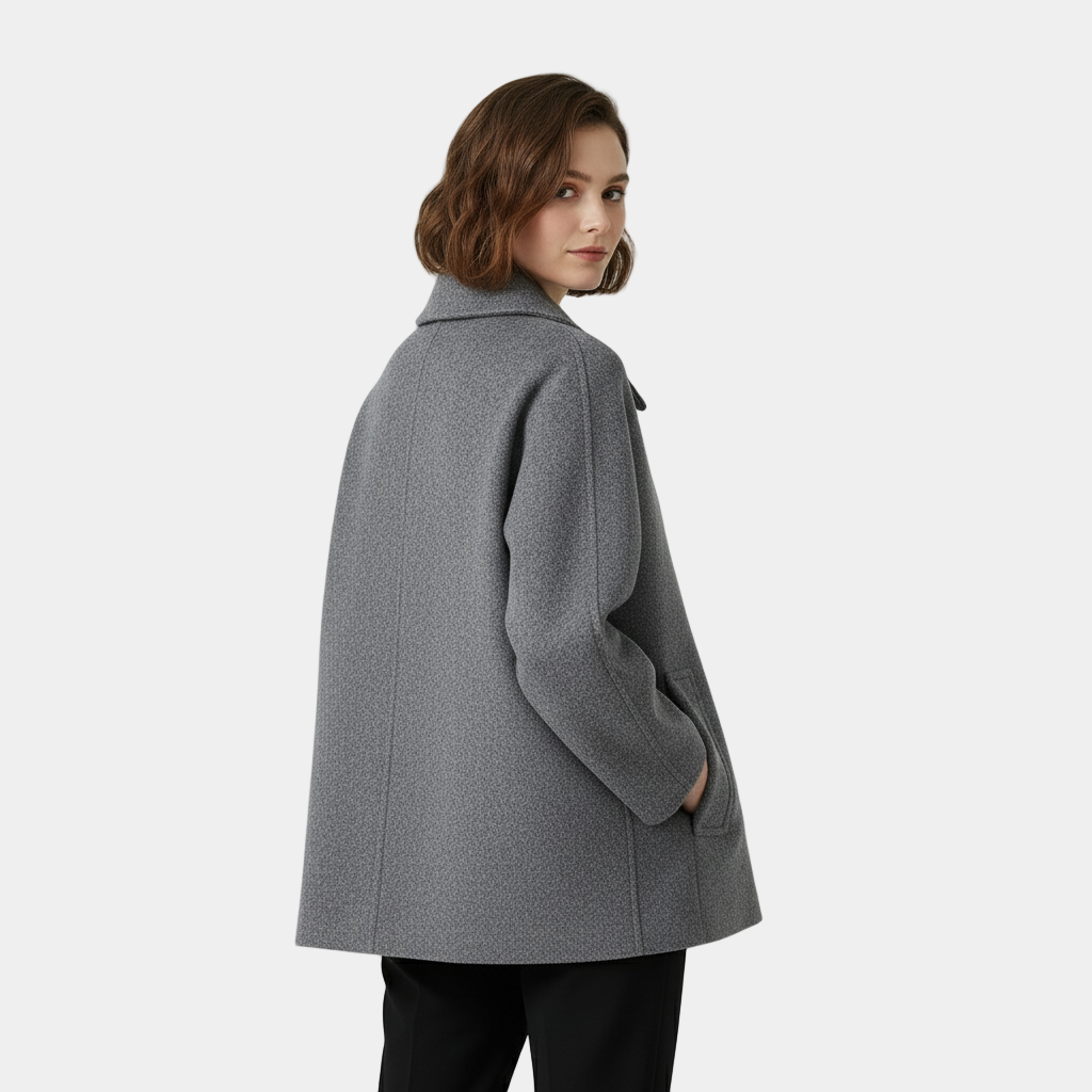 Thalia | Women’s Collared Coat with Button Front