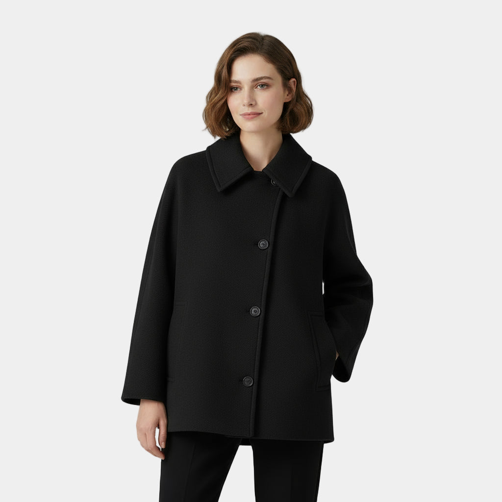 Thalia | Women’s Collared Coat with Button Front