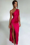 Thalia | Women's One Shoulder Slit Maxi Dress