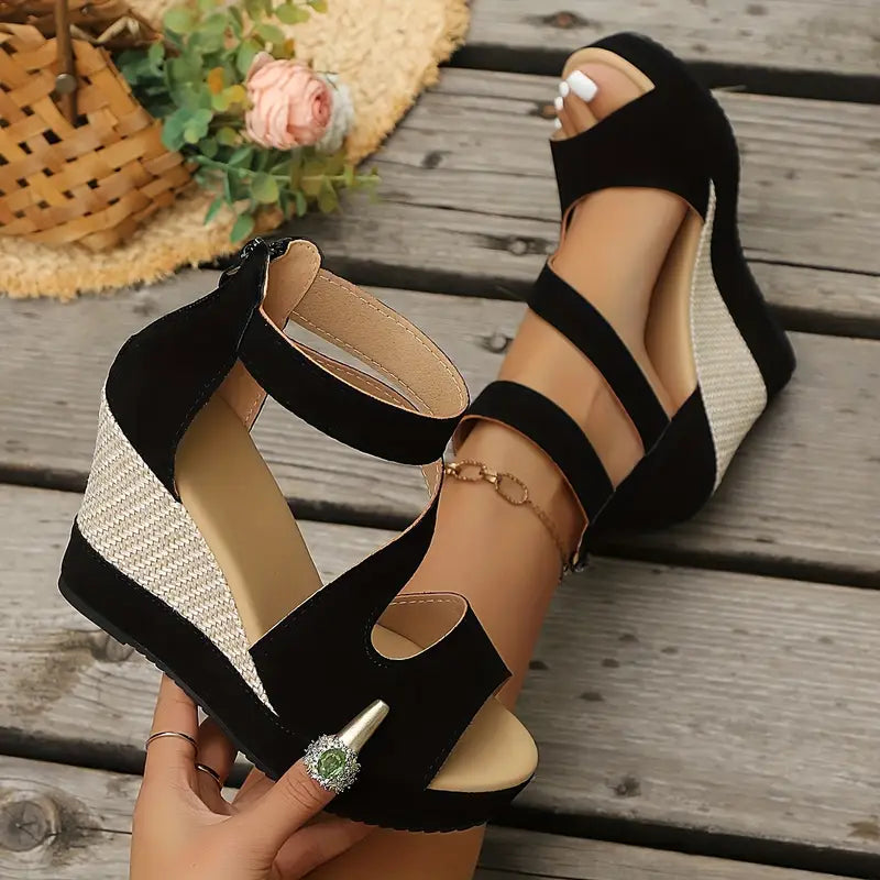 Thessalia | Women’s Platform Wedge Sandals with Ankle Strap