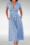 Thessalonica | Women's Floral V-Neck Midi Dress