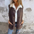 Thessaly | Women’s Button Front Sleeveless Vest with Pockets