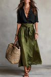 Thessaly | Women's Button Up Maxi Skirt Two Piece Set