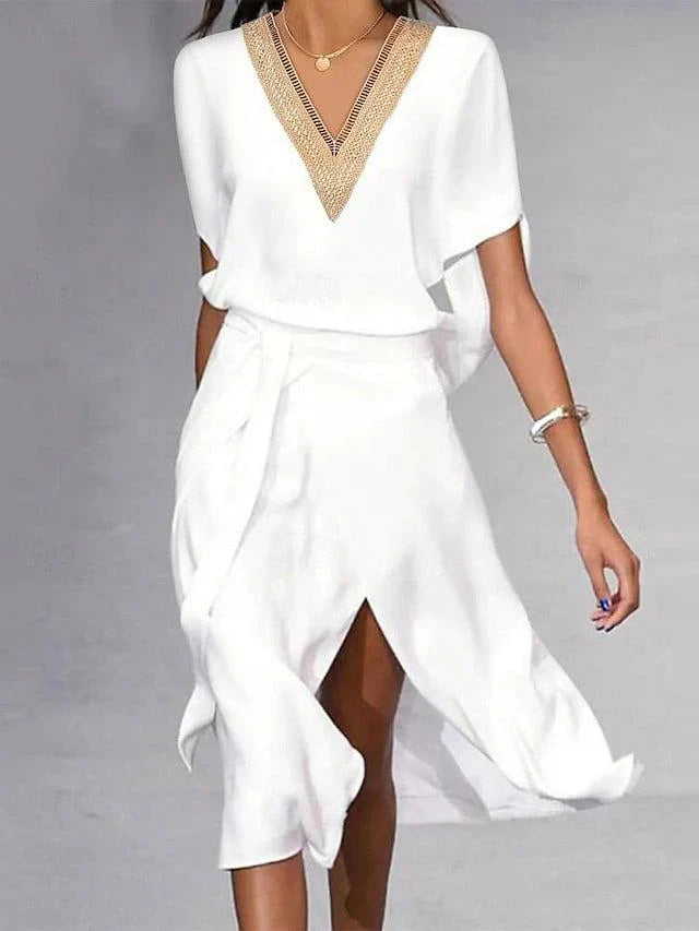 Livia | Women’s Wrap Midi Dress with V-Neck