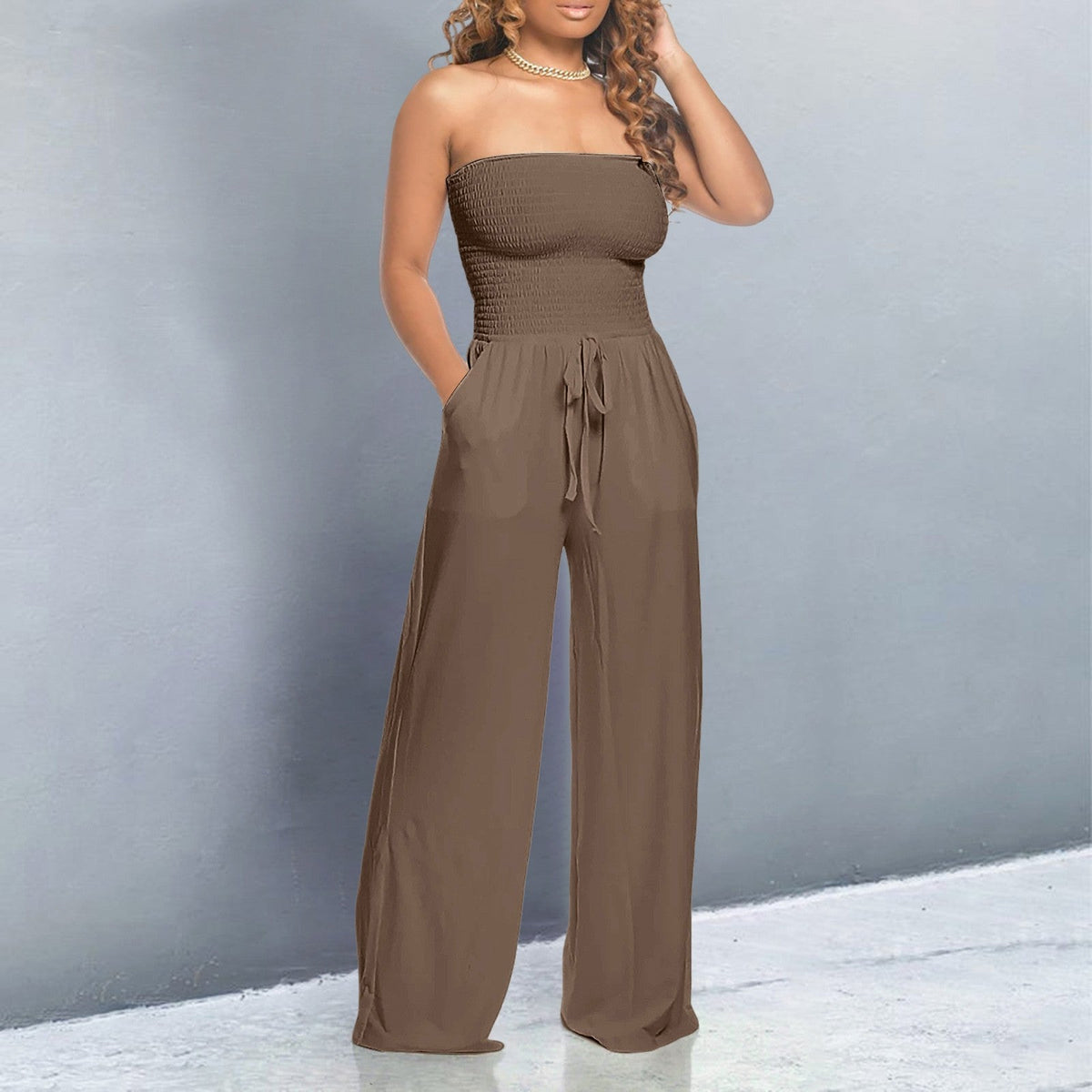 Bella | Women’s Off-Shoulder Jumpsuit with Cinched Waist