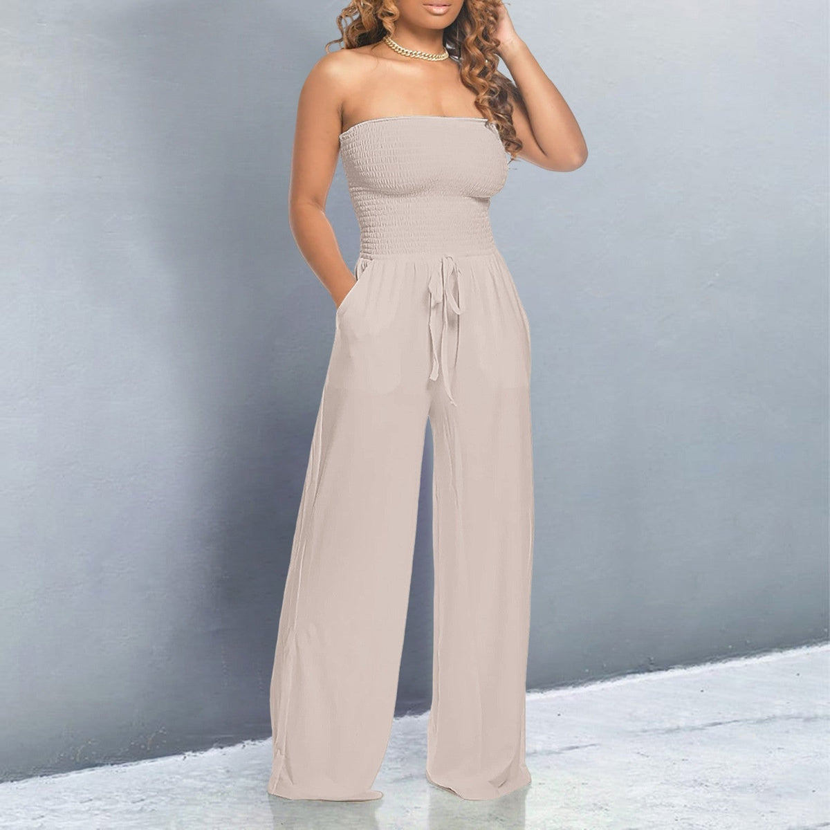 Bella | Women’s Off-Shoulder Jumpsuit with Cinched Waist