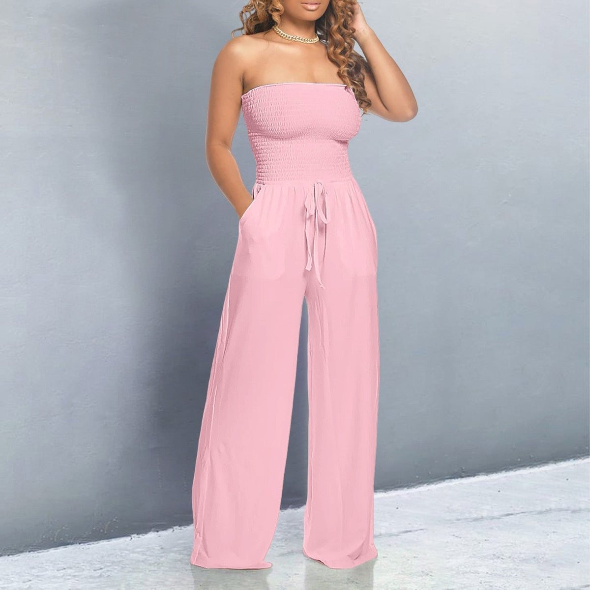 Bella | Women’s Off-Shoulder Jumpsuit with Cinched Waist