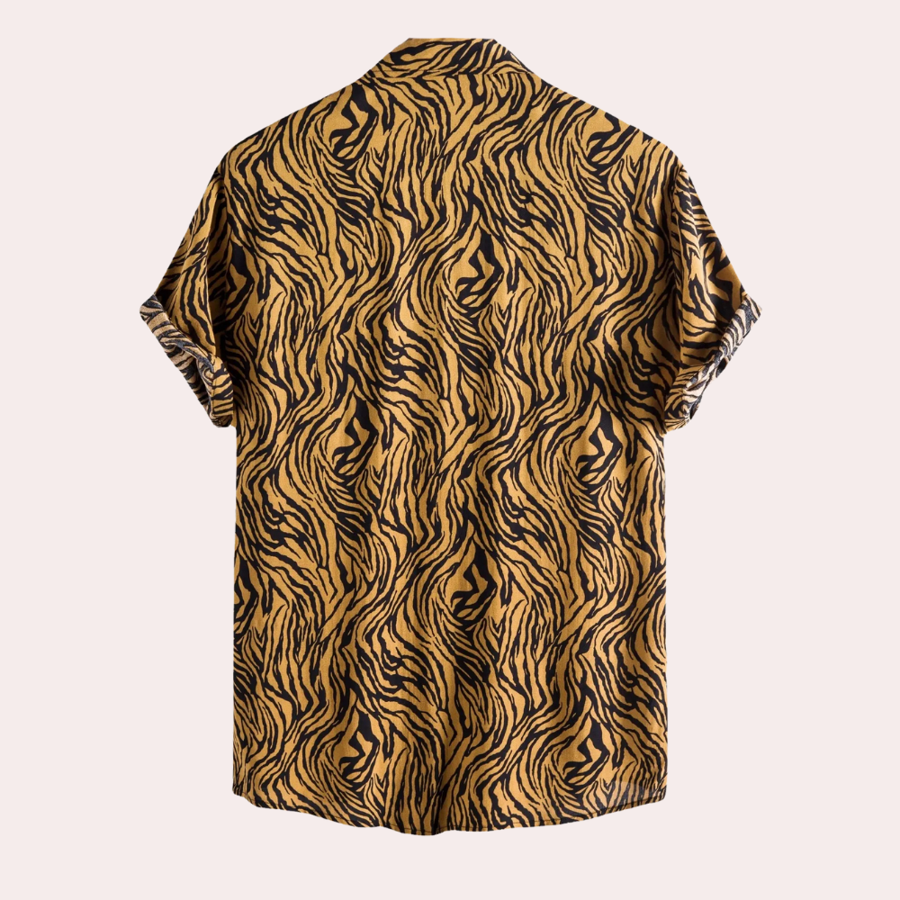 Declan Whitmore | Tiger Print Resort Shirt For Men