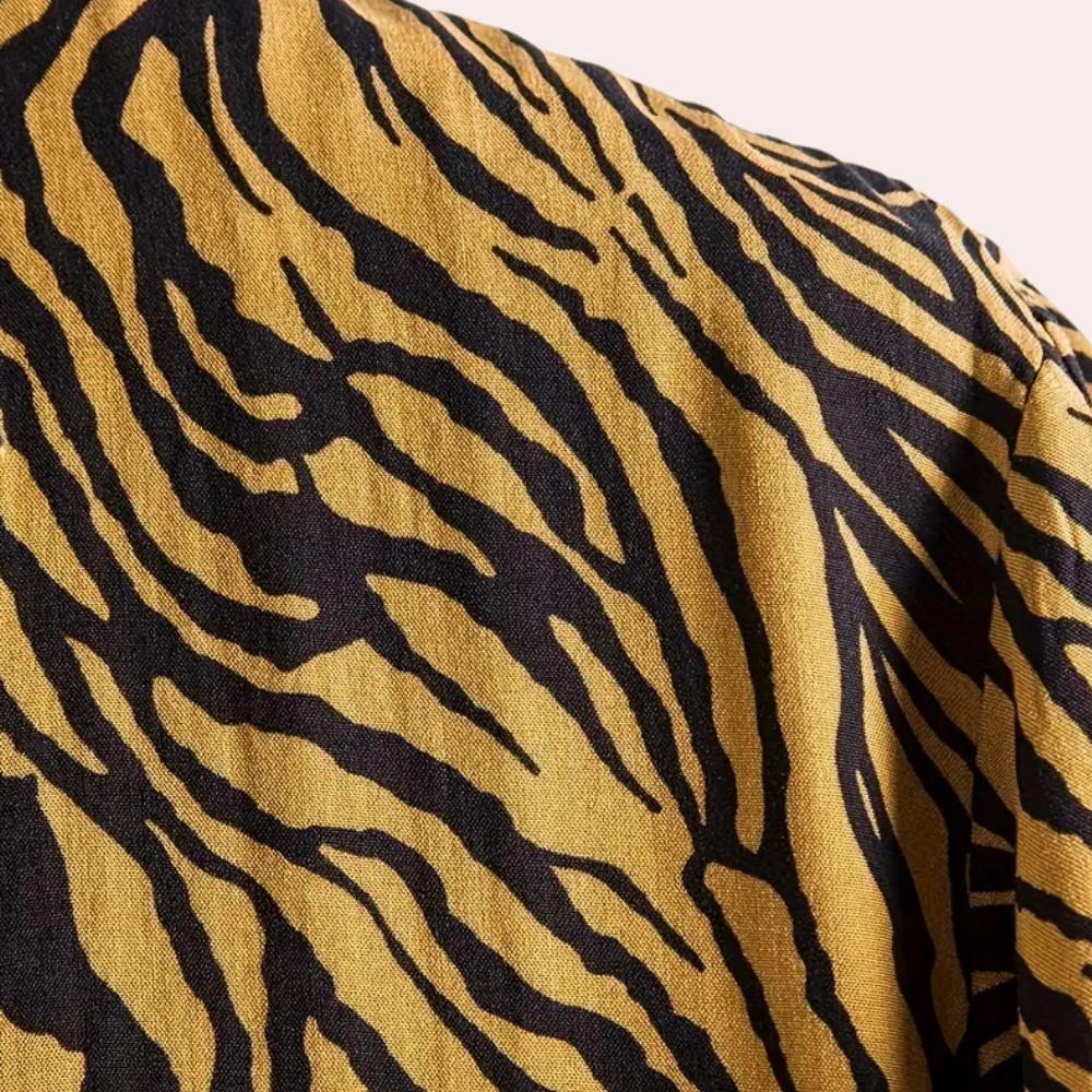 Declan Whitmore | Tiger Print Resort Shirt For Men