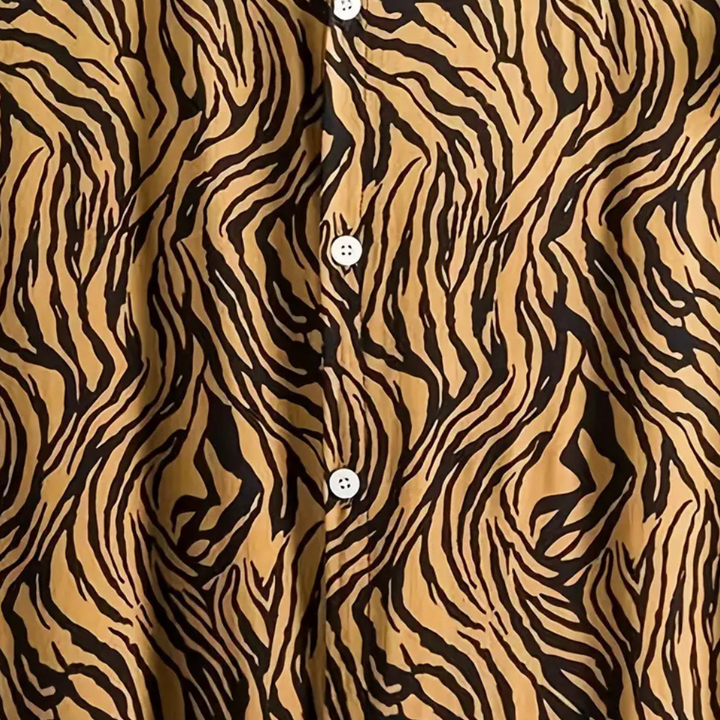 Declan Whitmore | Tiger Print Resort Shirt For Men