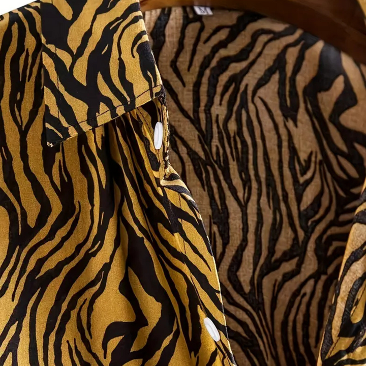 Declan Whitmore | Tiger Print Resort Shirt For Men