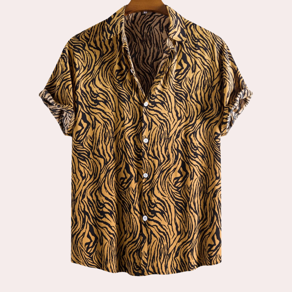 Declan Whitmore | Tiger Print Resort Shirt For Men