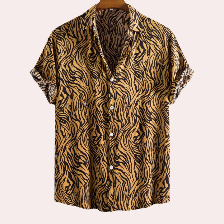Declan Whitmore | Tiger Print Resort Shirt For Men