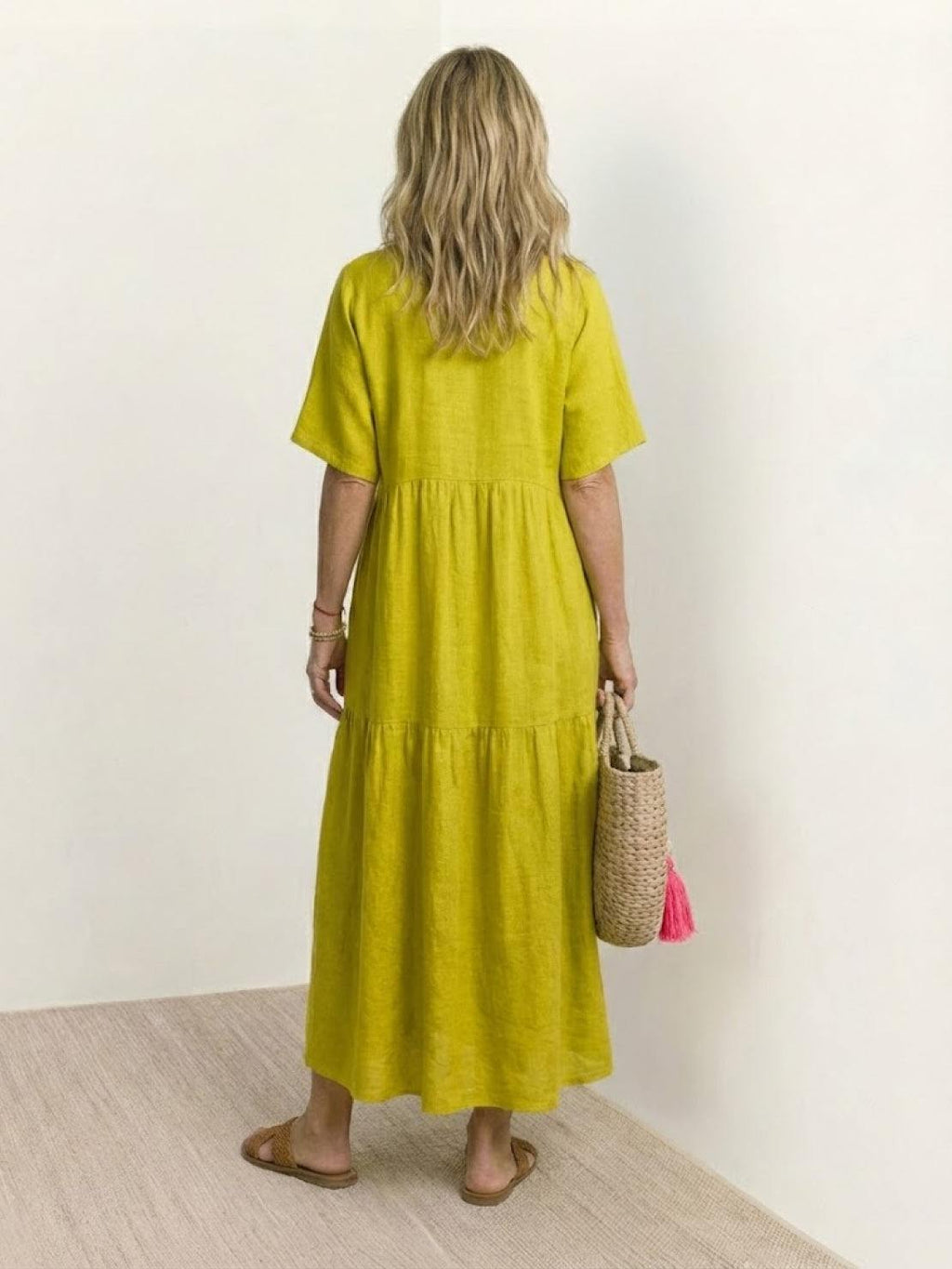 Willow | Women’s V-Neck Tiered Maxi Dress with Sleeves
