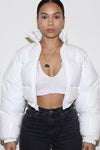 Valentina Russo | Cropped Puffer Jacket With Glossy Luxe Finish For Women