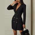 Valentina | Women’s Double Breasted Mini Dress with V-Neck
