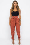 Verity Lawson | High-Waist Paperbag Pants With Tie Belt For Women