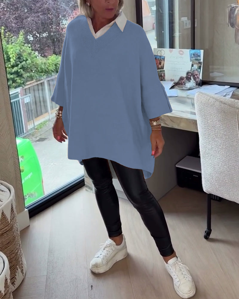 Vesperine | Women’s Oversized Tunic Top with Round Neckline
