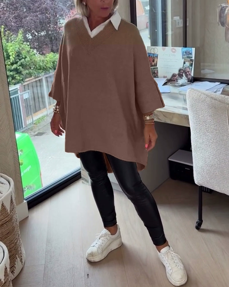 Vesperine | Women’s Oversized Tunic Top with Round Neckline