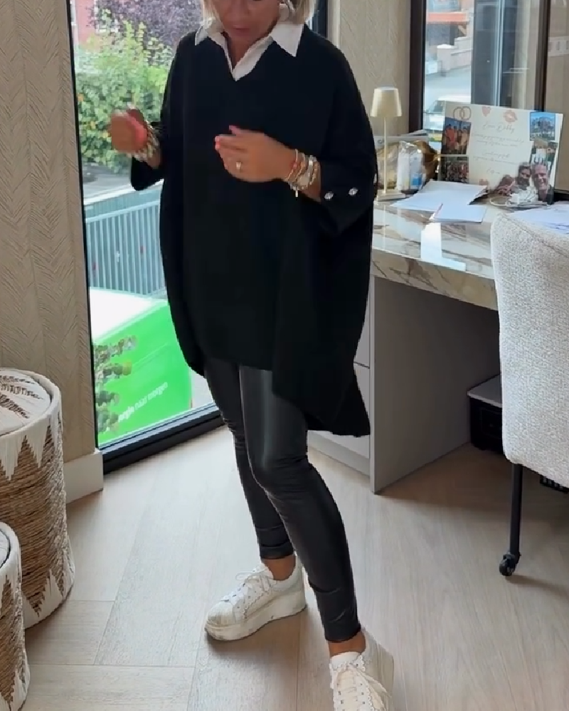 Vesperine | Women’s Oversized Tunic Top with Round Neckline