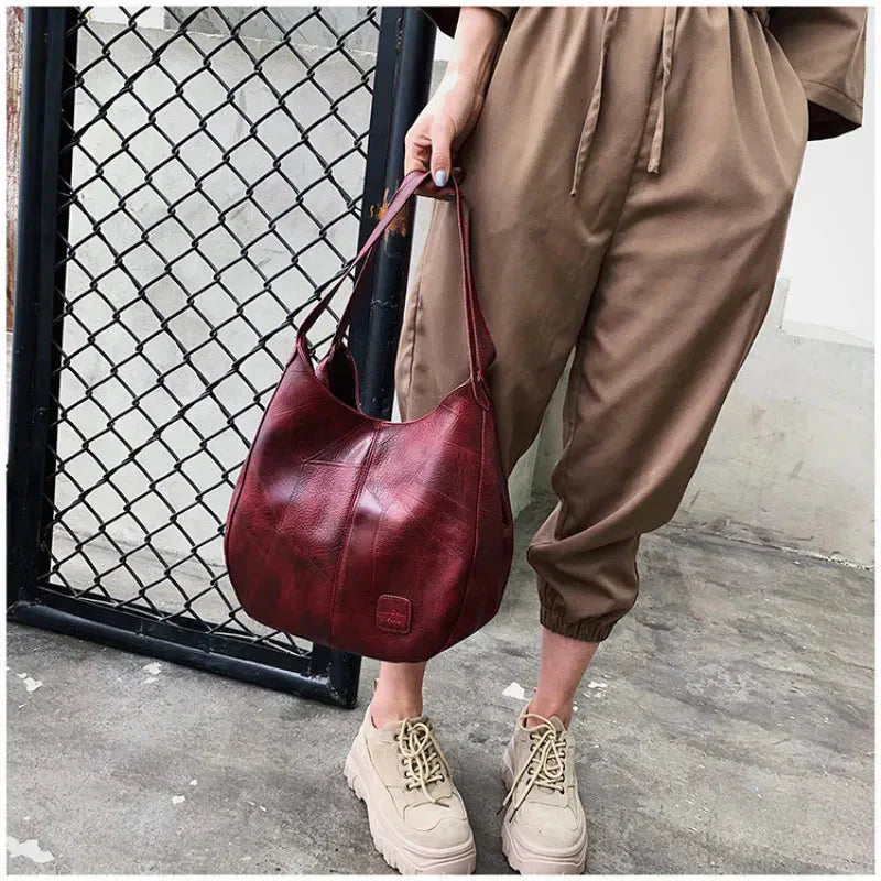 Maya | Women’s Brown Shoulder Bag with Long Straps