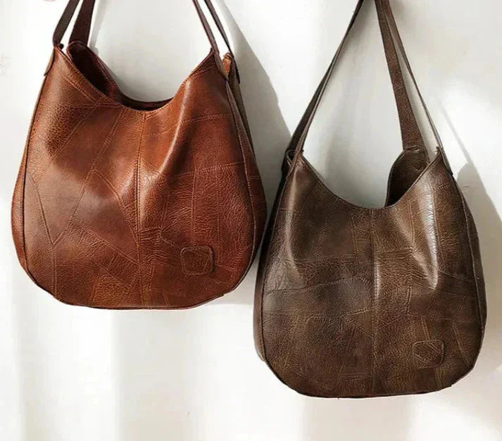 Maya | Women’s Brown Shoulder Bag with Long Straps