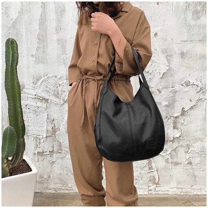 Maya | Women’s Brown Shoulder Bag with Long Straps