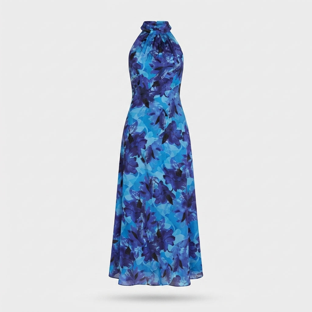 Violet Chambers | Floral Halter Neck Races Dress For Women