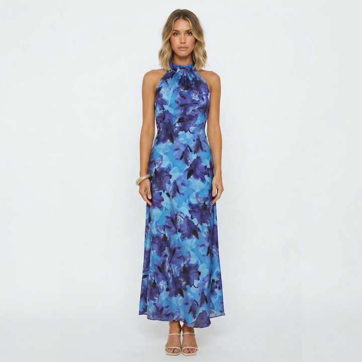 Violet Chambers | Floral Halter Neck Races Dress For Women
