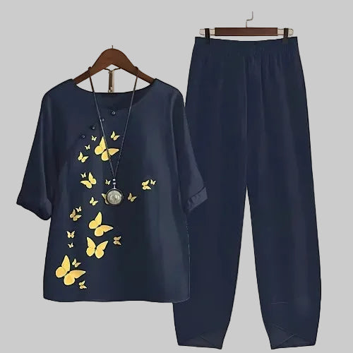 Violeta | Women’s Butterfly Print Lounge Set with Comfort
