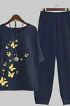 Violeta | Women's Butterfly Print Short Sleeve Lounge Set
