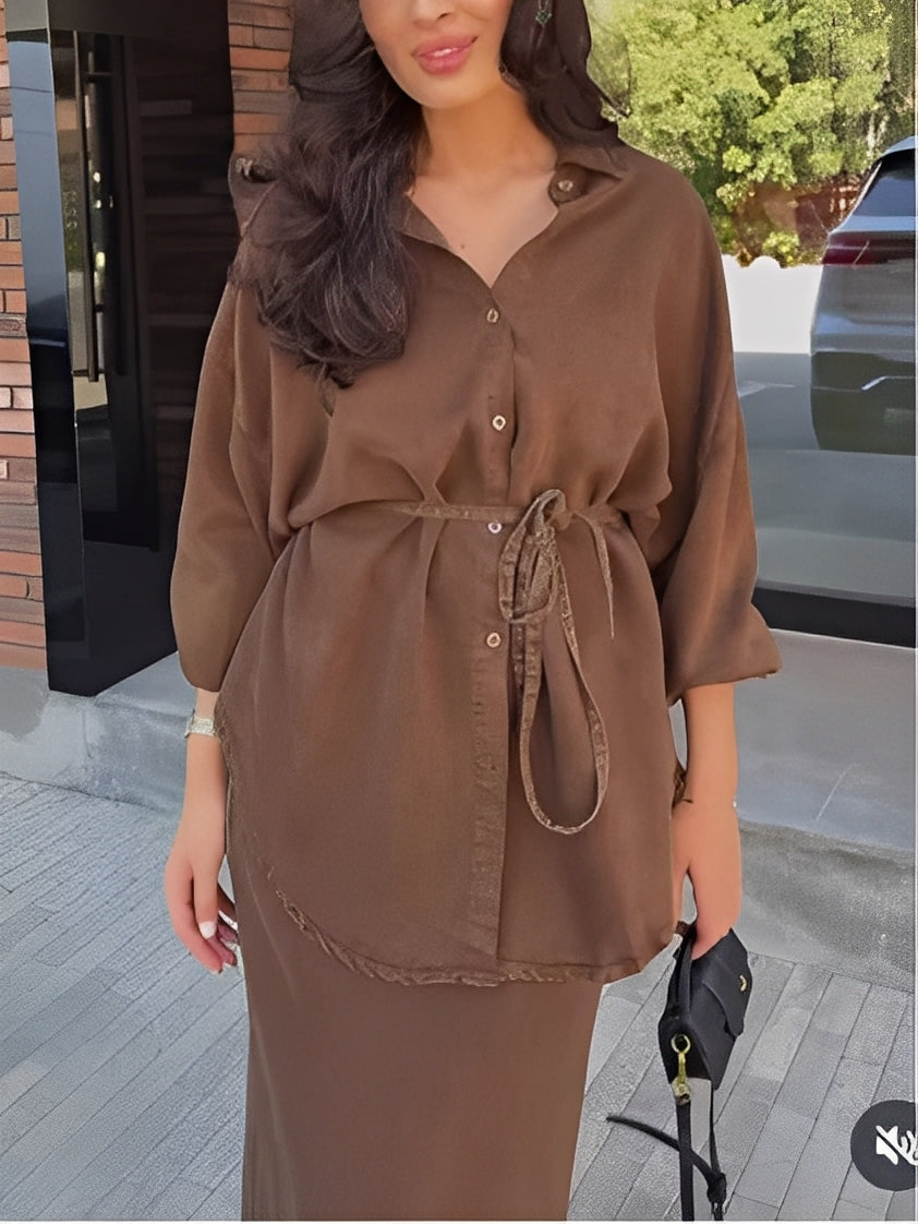 Callie | Women’s Long Sleeve Set with Drawstring Waist