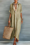 Willa | Women's Button Front Maxi Shirt Dress