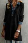 Winifred | Women's Collared Long Sleeve Tunic Sweater