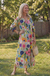 Wisteria | Women's Floral 3/4 Sleeve Maxi Dress