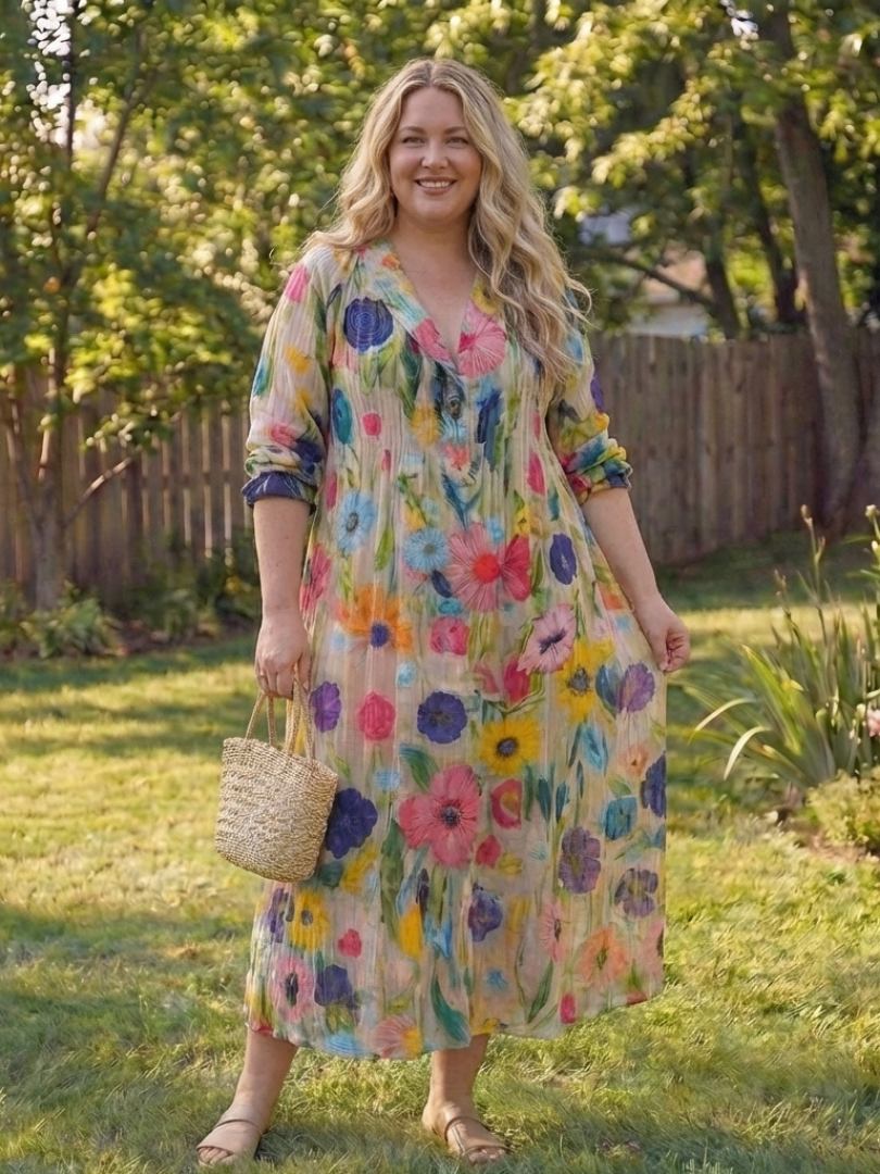 Wisteria | Women’s Floral Maxi Dress with V-Neck