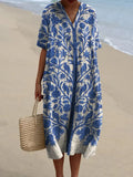 Natalie | Women’s Blue Embroidered Dress with Delicate Embroidery