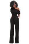 Dalissa | Women's One-Shoulder Wide-Leg Jumpsuit Belted Formal Playsuit