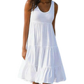 Sunny | Women’s Sleeveless Tiered Dress with Ruffle Hem Detail