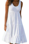 Sunny | Women's Sleeveless Tiered Ruffle Hem Swing Dress