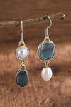 Retro Blue Natural Stone Earrings