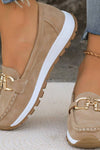 Xandra | Women’s Buckle Detail Loafers with Gold Buckle