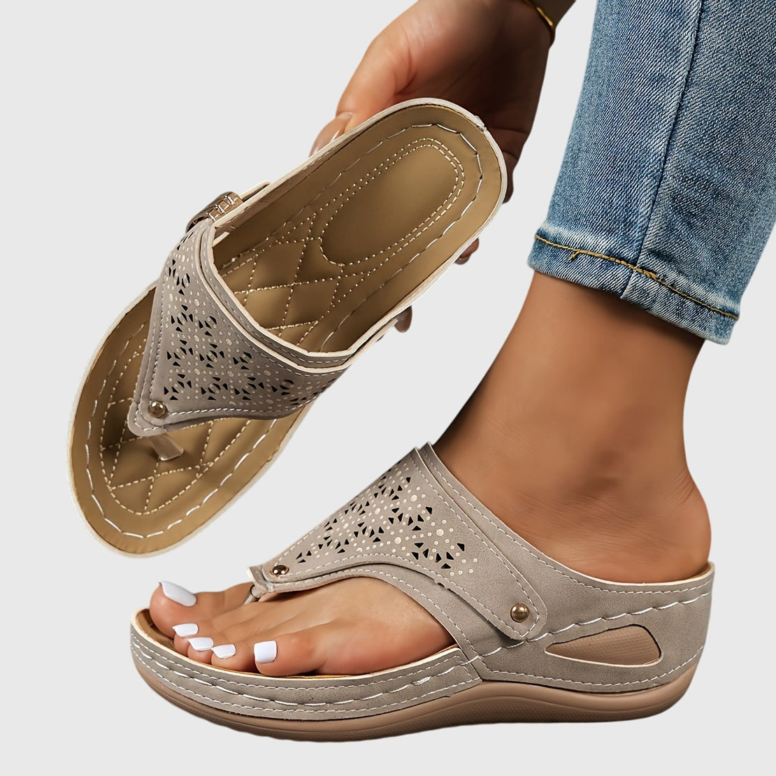 Xaria | Women’s Platform Sandals with Perforated Design