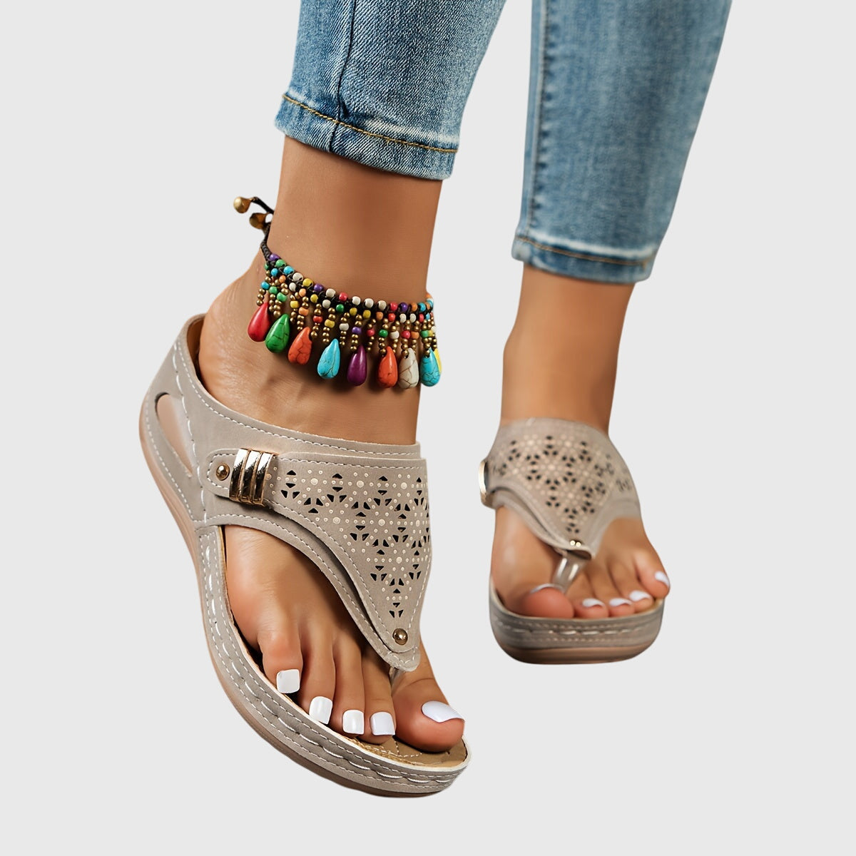 Xaria | Women’s Platform Sandals with Perforated Design