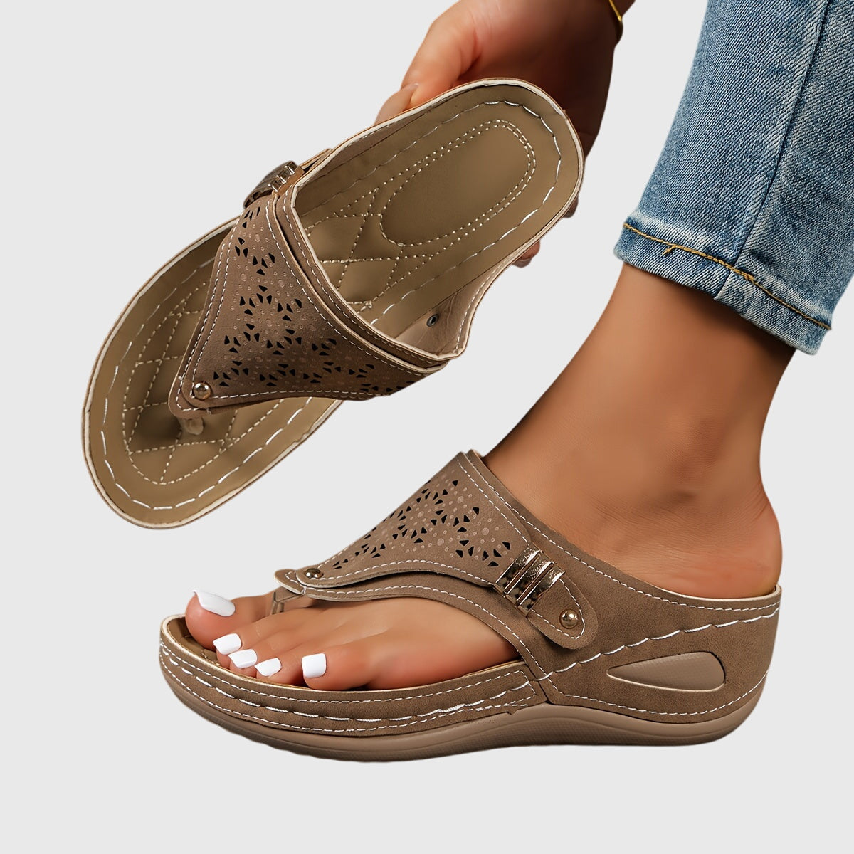 Xaria | Women’s Platform Sandals with Perforated Design