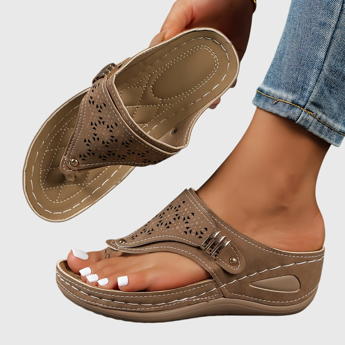 Xaria | Women’s Platform Sandals with Perforated Design